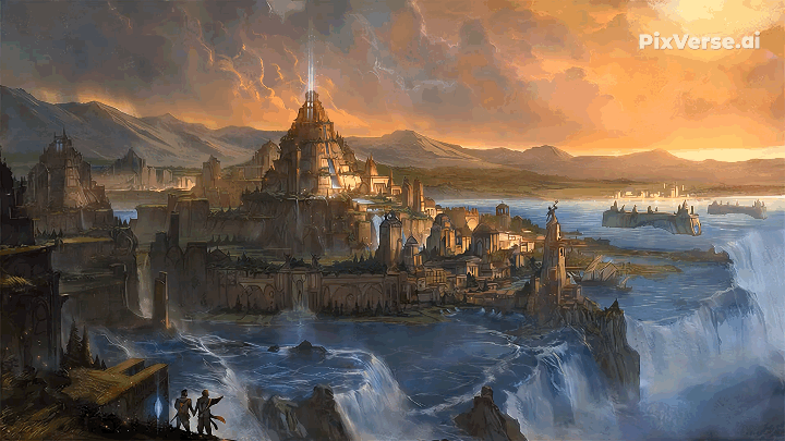 The Atlantis city center circa 9,400 BCE